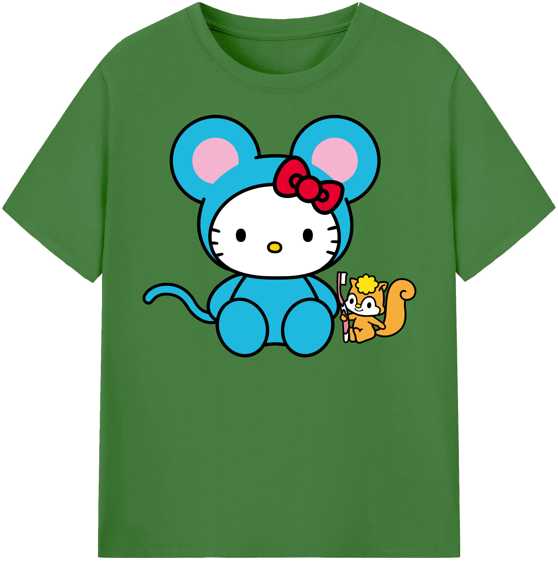 （画像用） Hello Kitty ハローキティ レディースカジュアルプリントTシャツ（綿100％）